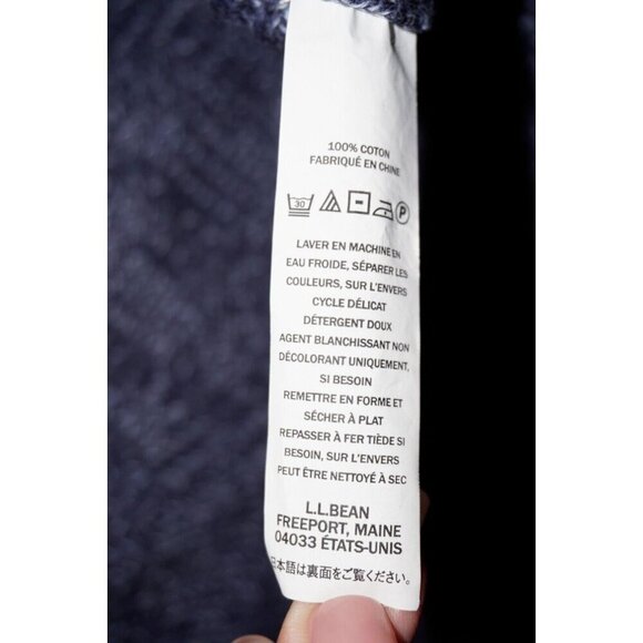 L.L. Bean Men's Blue Full Zip Sweater XL Tall Cotton Marled Knit - Picture 16 of 16